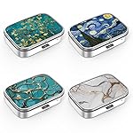 Pill Box 2 Compartment Small Pill Case,Portable for Pocket or Purse Pill Organizer Pill Container Holder to Hold Vitamins, Medication, Fish Oil and Supplements(4PCS)
