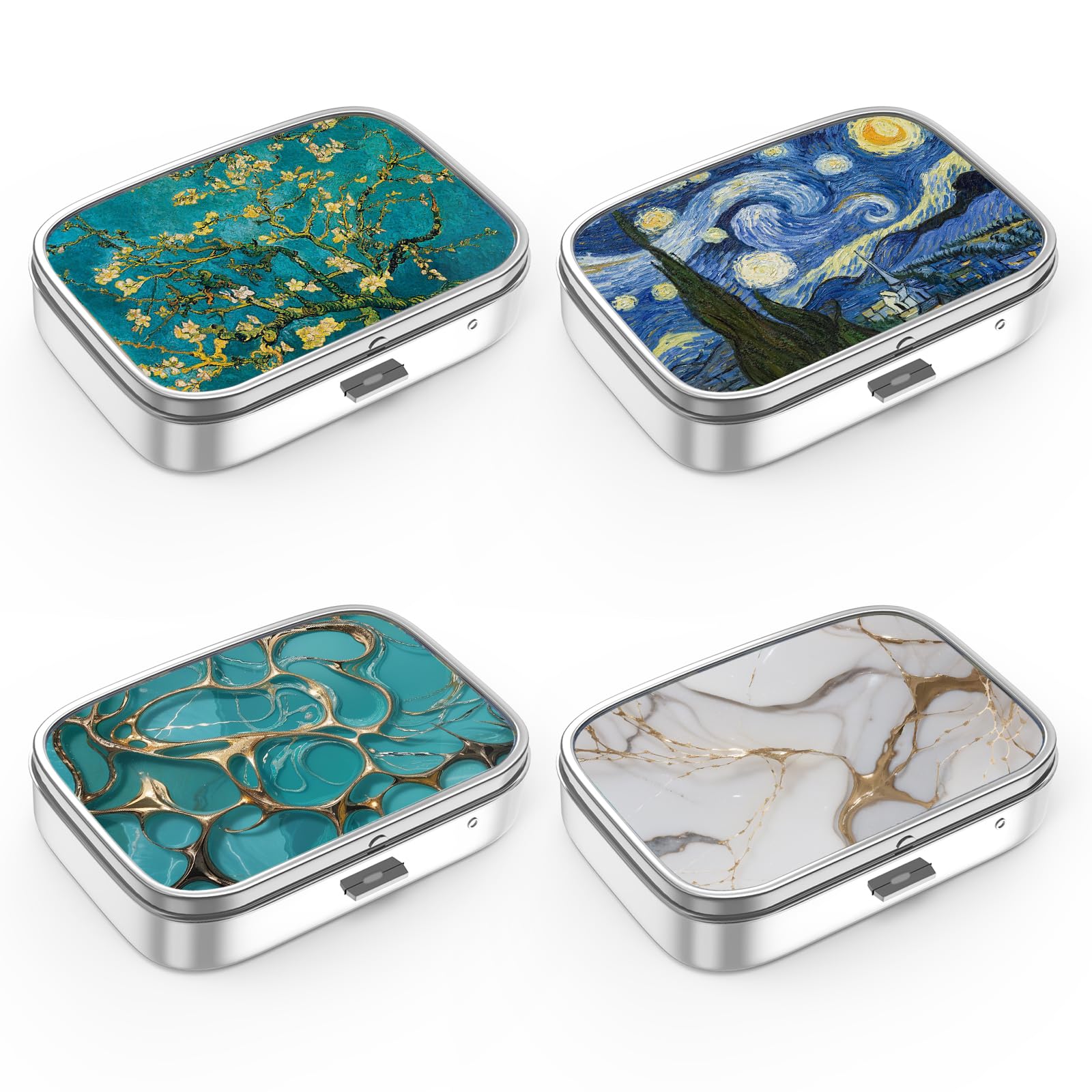 Pill Box 2 Compartment Small Pill Case Portable for Pocket or Purse Pill Organizer Pill Container Holder to