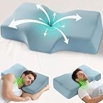 Mkicesky Oreiller en mousse de mémoire orthopédique pour la douleur au cou, oreiller de soutien cervical pour le dos latéral & Sleepers pour l'estomac, oreiller ergonomique avec couvercle lavable - Oreiller de lecture