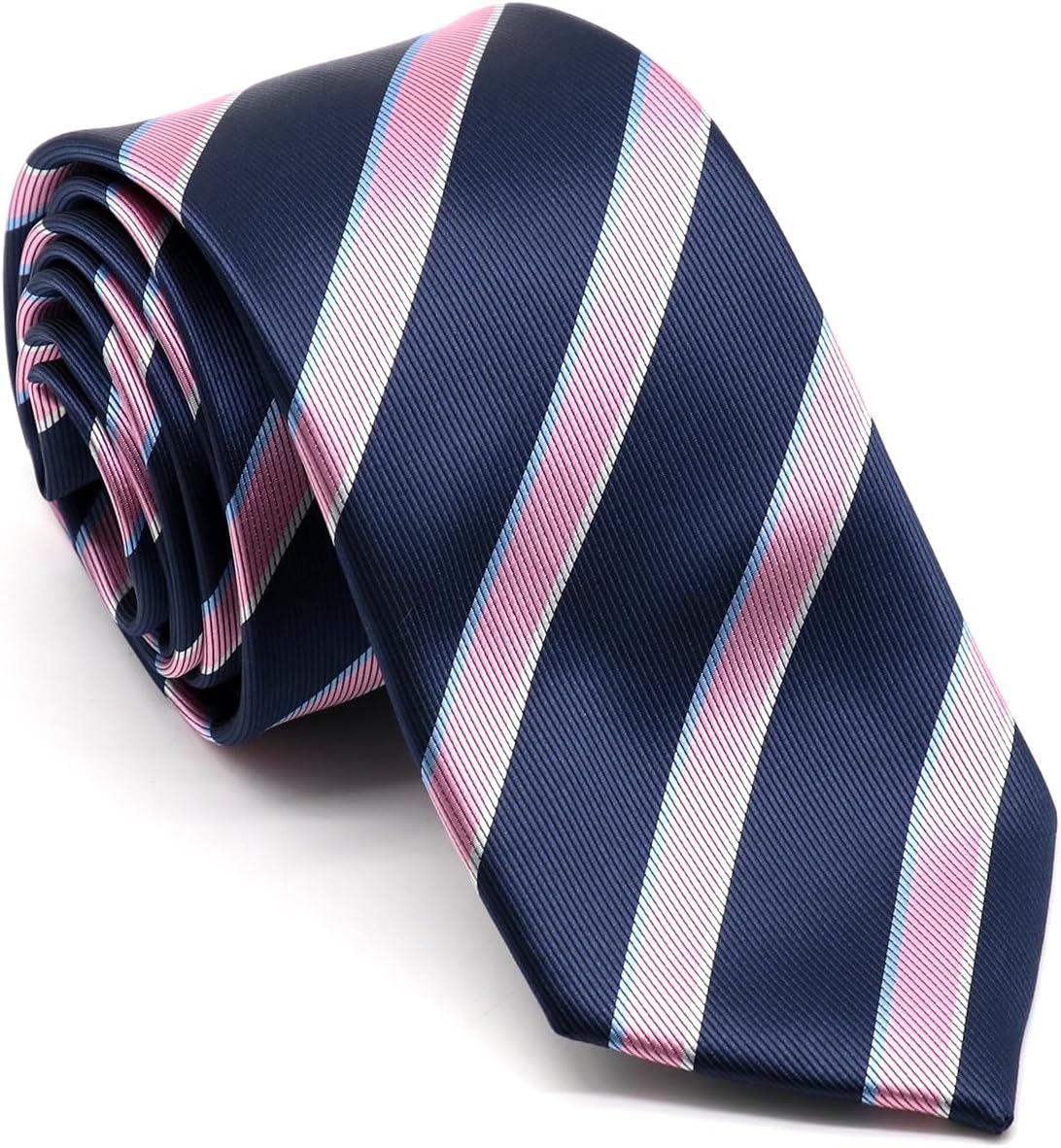 Striped Neck Ties for Men, 3.15" Plaid Mens Tie Classic Neckties for Business Graduation Party Wedding