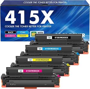 415X Toner Kompatibel für HP 415X 415A Color LaserJet Pro MFP M479fdw | 4-Pack Mit Chip für MFP M479fdw M479dw M479fnw M479fdn M454dn M454dw W2030A W2031A W2032A W2033A Schwarz Cyan Gelb Magenta