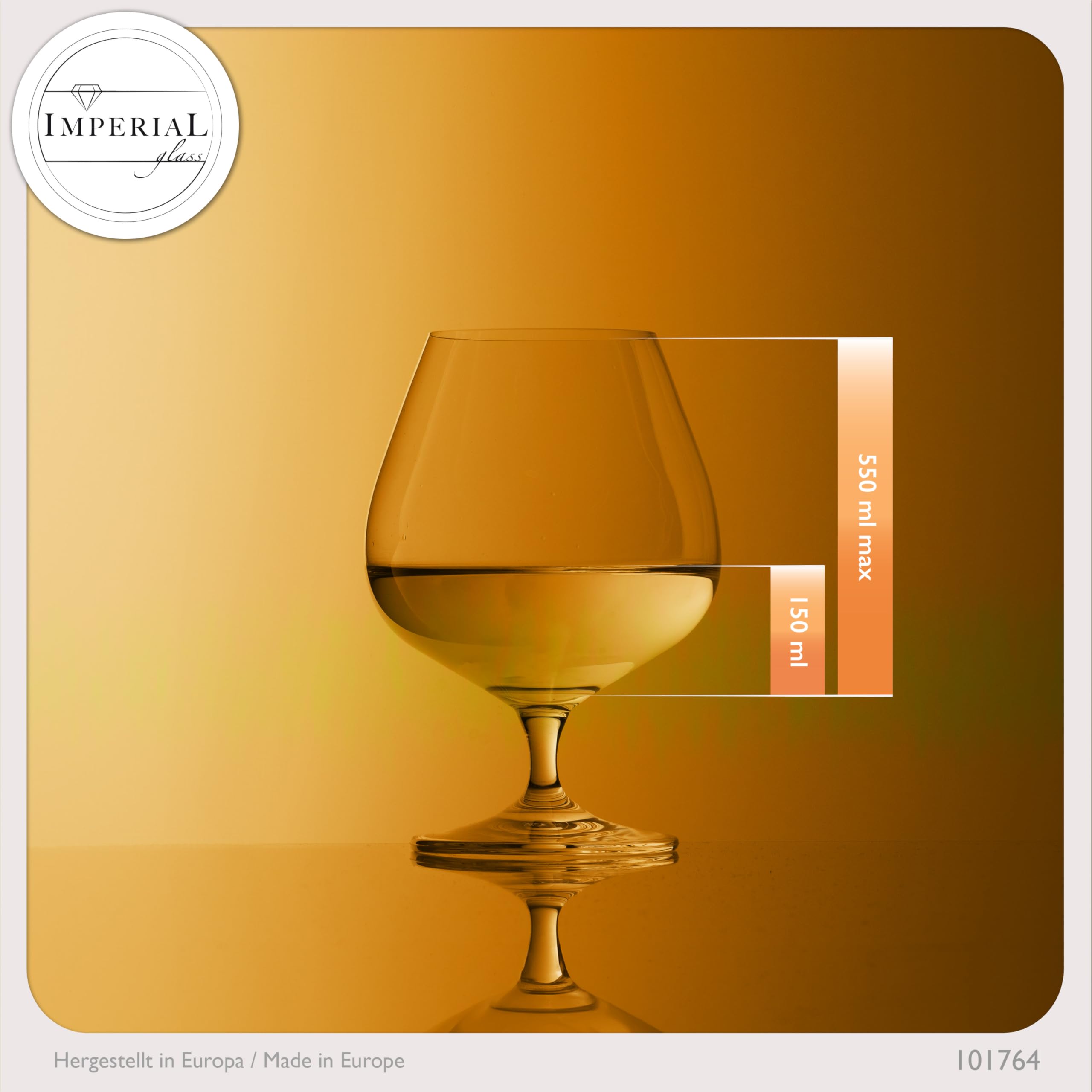 Cognacgläser 550ml Volumen 6er Set große Cognac Schwenker aus Crystalline Glas bauchige Gläser spülmaschinenfest