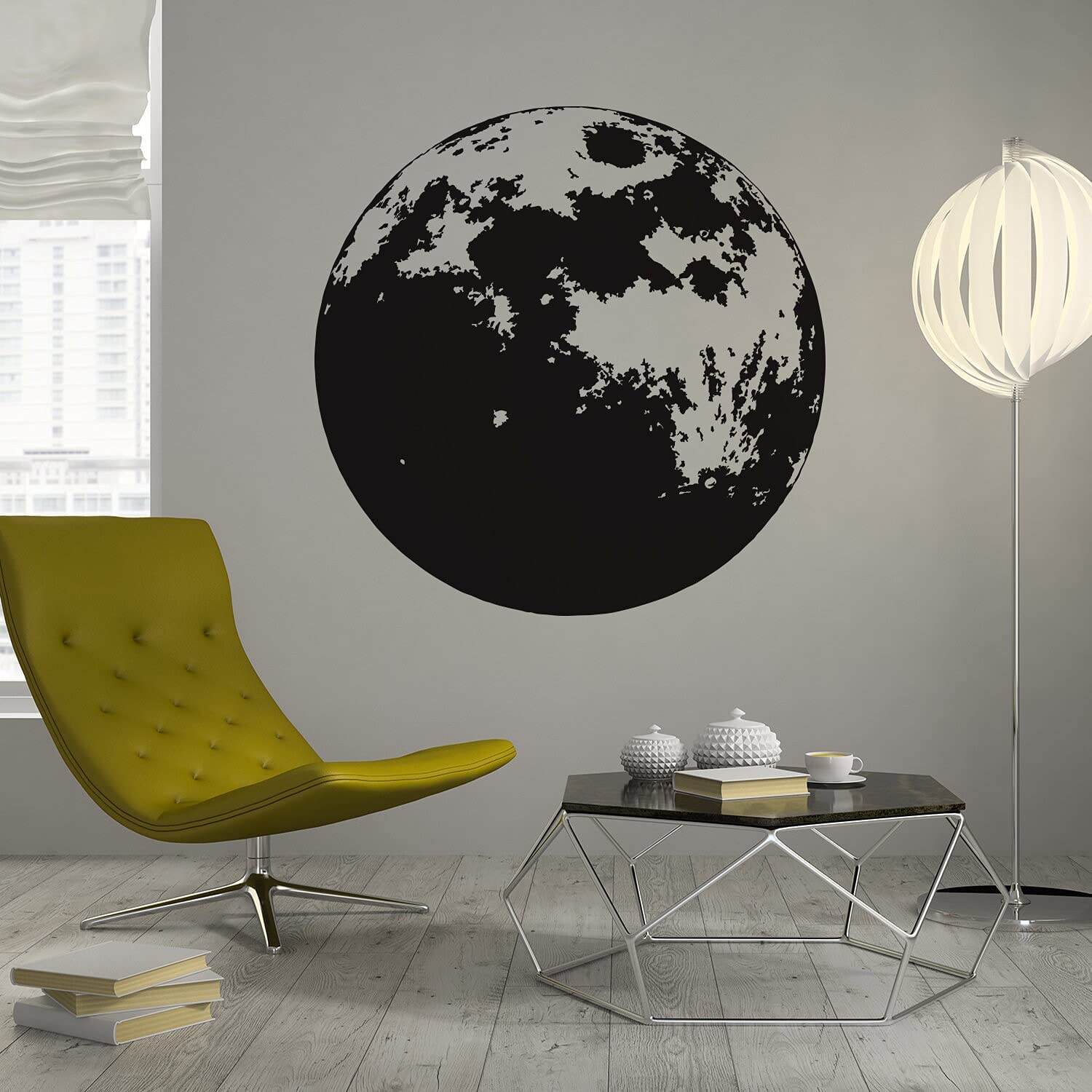 Decalcomania per decorazione da parete con fase lunare, grande adesivo per cameretta dei bambini, decorazione del soffitto della camera da letto, decorazione artistica per la casa in vinile rimovibile