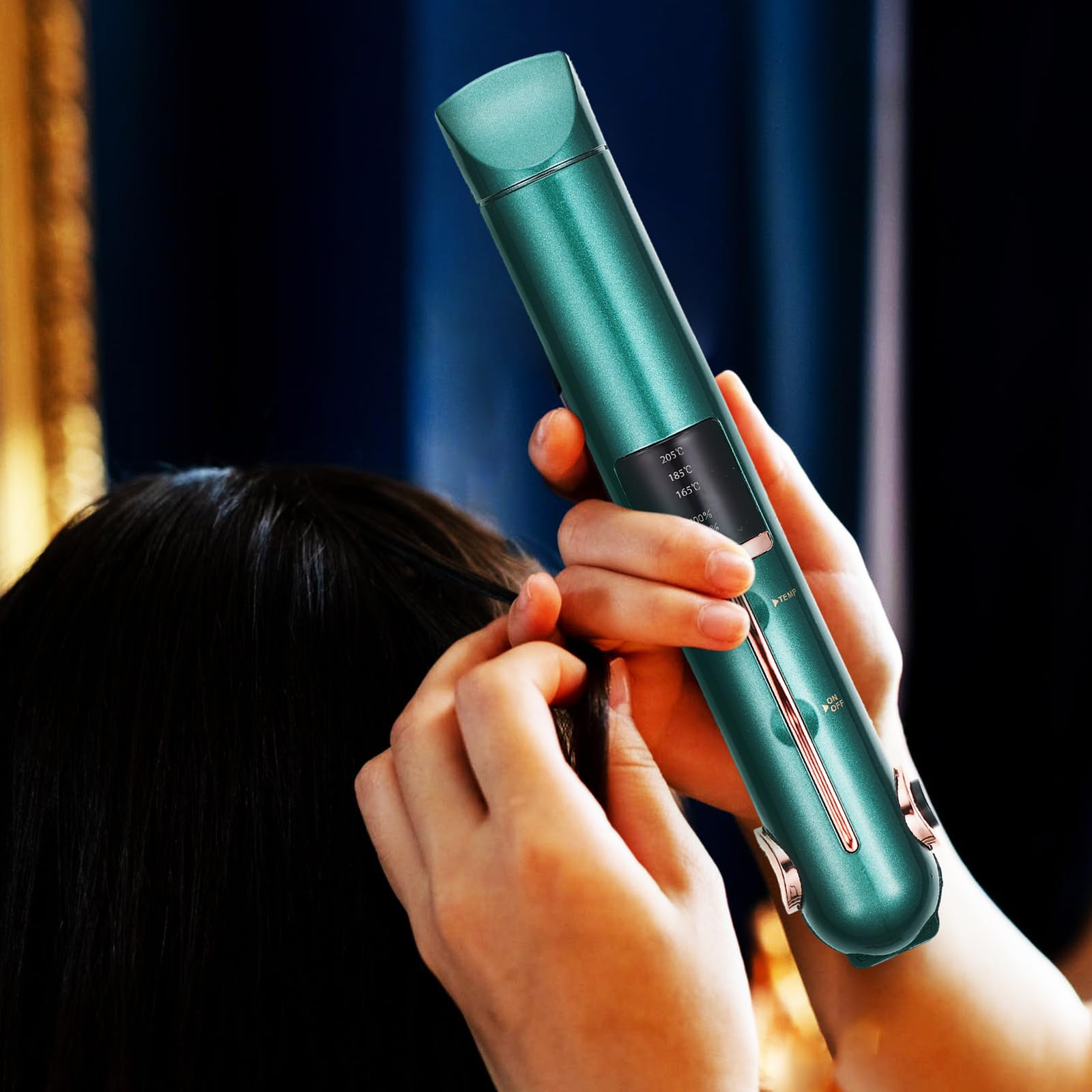 Fer à Lisser Boucler sans Fil Portable pour Cheveux Batterie 2600mah, Design Ergonomique et Température Réglable, pour Voyage et Usage Extérieur