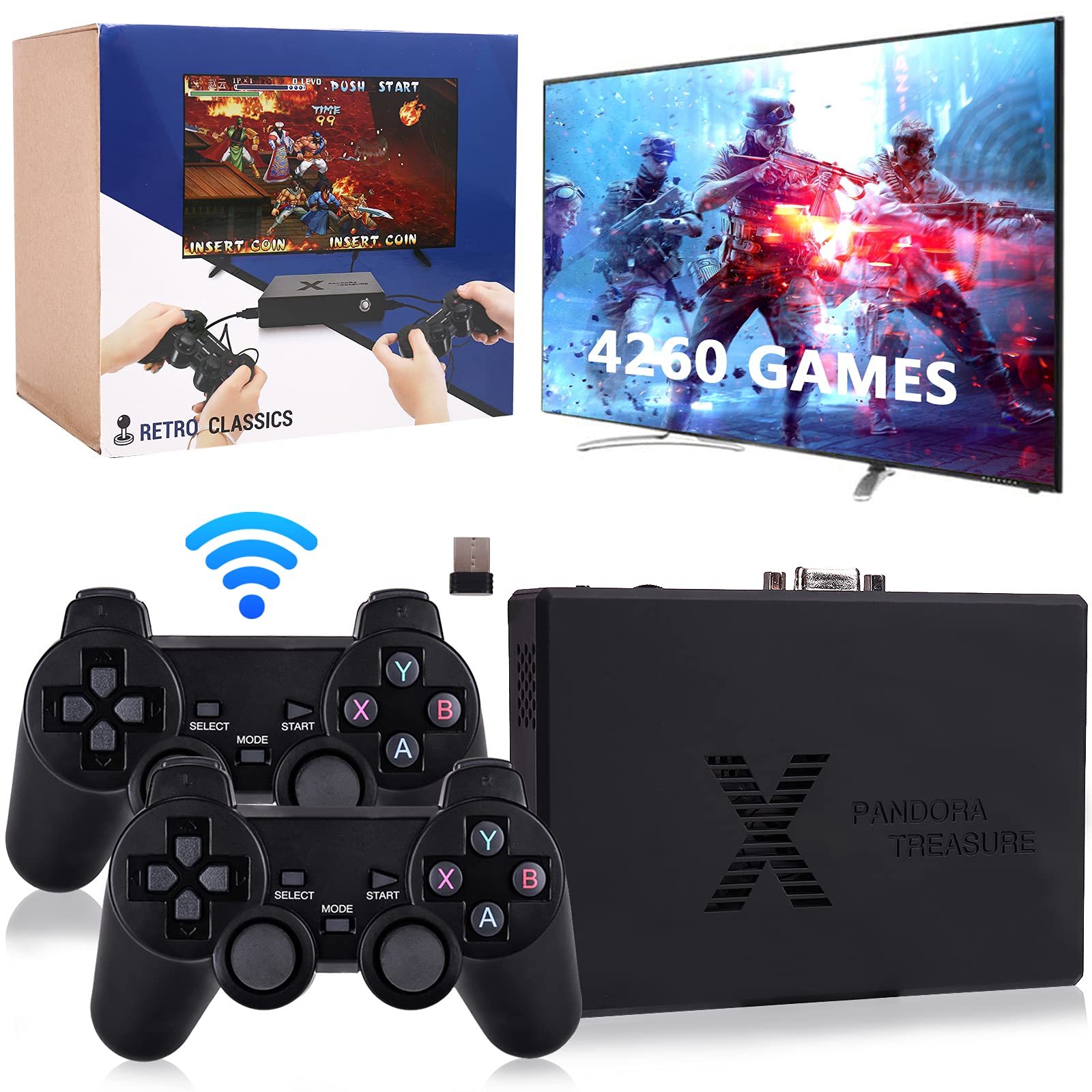 Buy Retro Game Console, Classic Mini TV Game Box Arcade Video Pandora