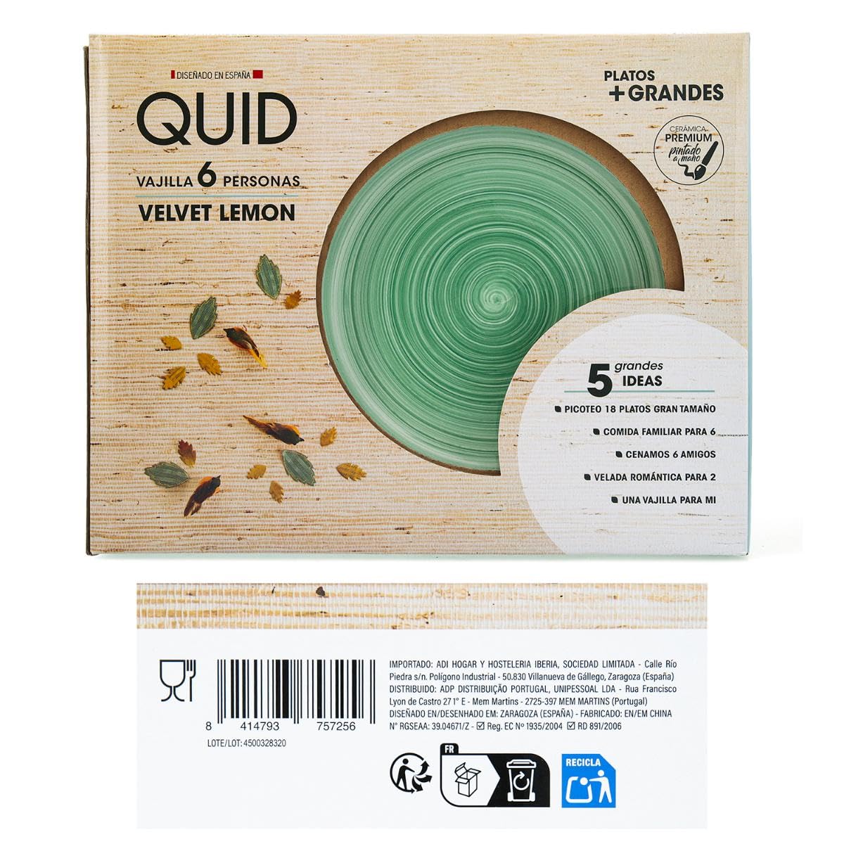 Quid Velvet Stoviglie Ceramica 18 Pezzi - 6 Persone Altre Ceramiche Adatto Microonde Impilabile