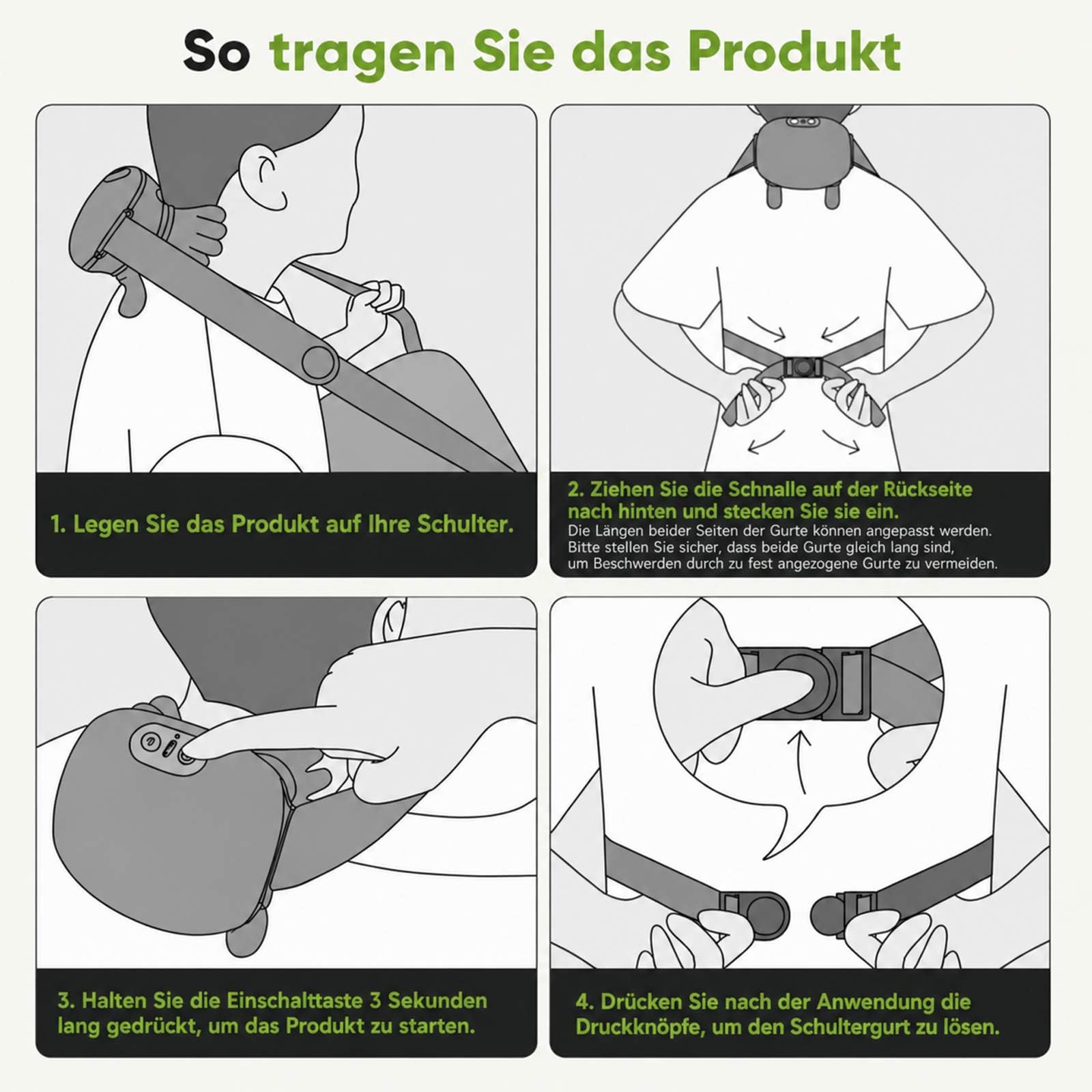 4D Nackenmassagegerät mit Wärme, Tragbares Nacken und Schulter Shiatsu Massagegerät, Kabellos Tiefengewebe Knetmassagegerät mit USB-C, 3 Modi & 2 Heizstufen, Ideal für Büro, Zuhause & Reise
