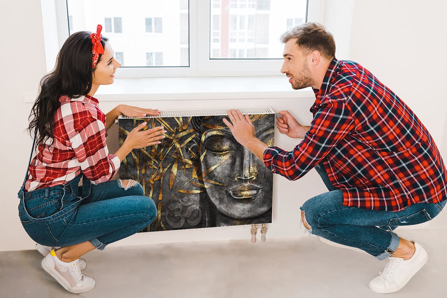 TMK ArtDeko Heizkörperverkleidung mit Magnet Stilvolle Optik 80x60 Heizkörperabdeckung,