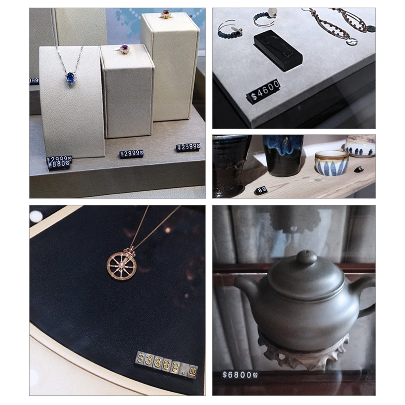 Pack of 10cps Assembly Display Blocks Arabic Labels for Jewelry Shop Supermarket