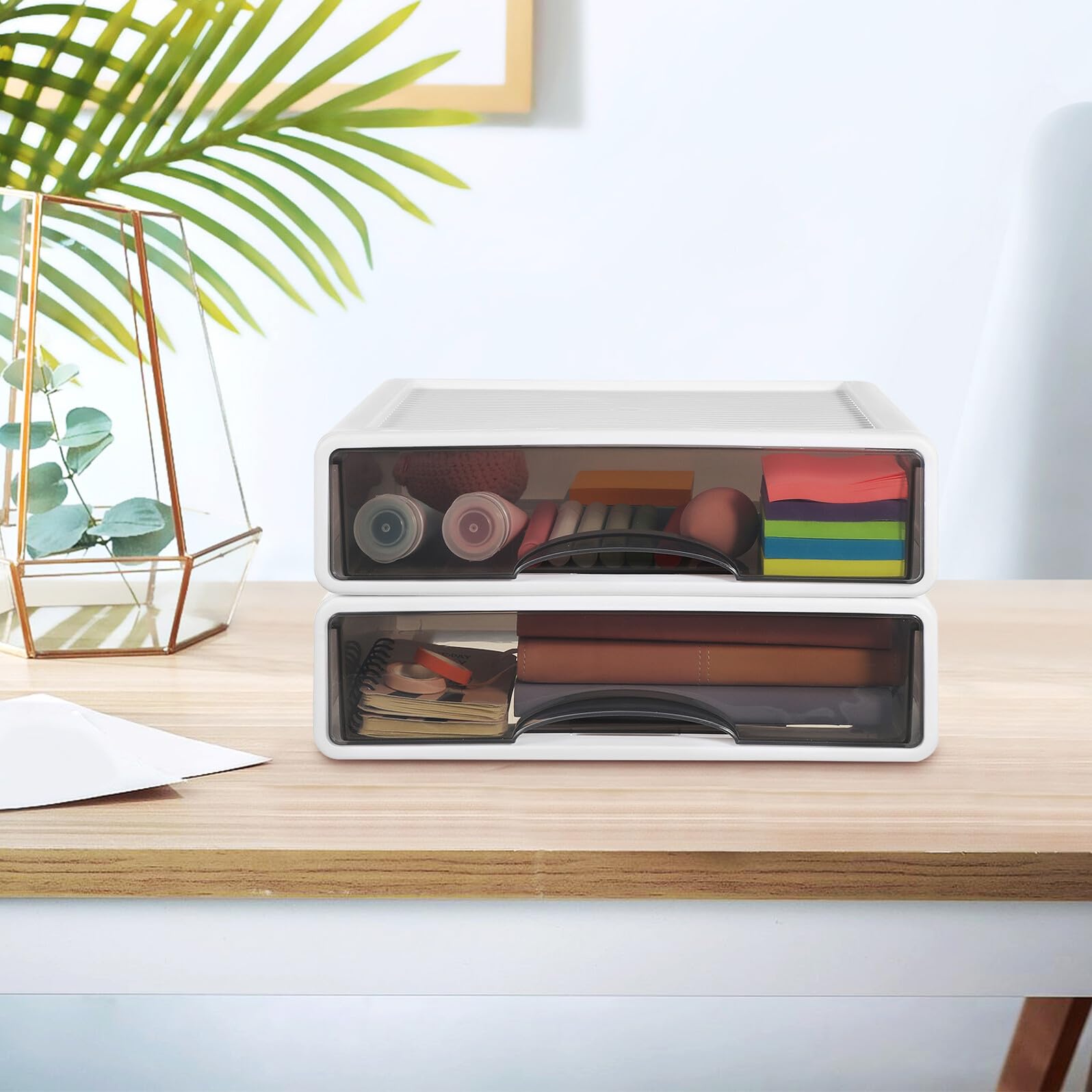 Didiseaon 2pezzi Organizzatore da Scrivania Contenitore per Riporre Oggetti Cassettiera per Forniture Ufficio Articoli Vanità Casa