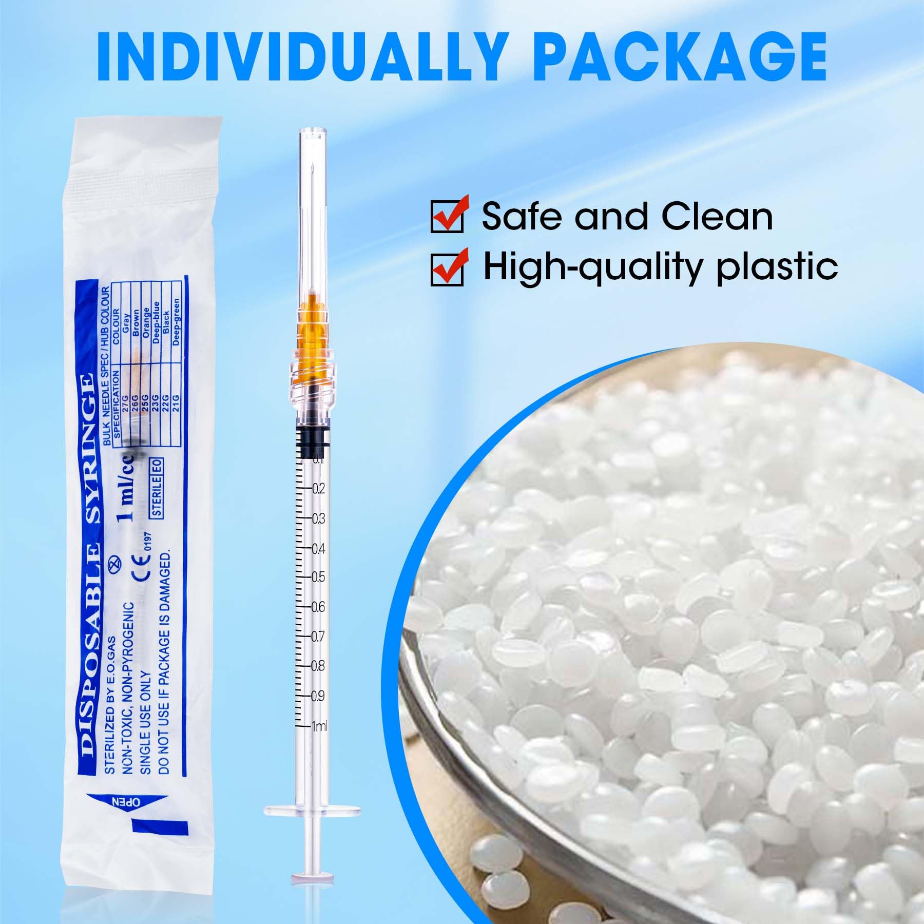 1ml Syringes with 25G 1inch Needle,100 Pack — Amazon image 5