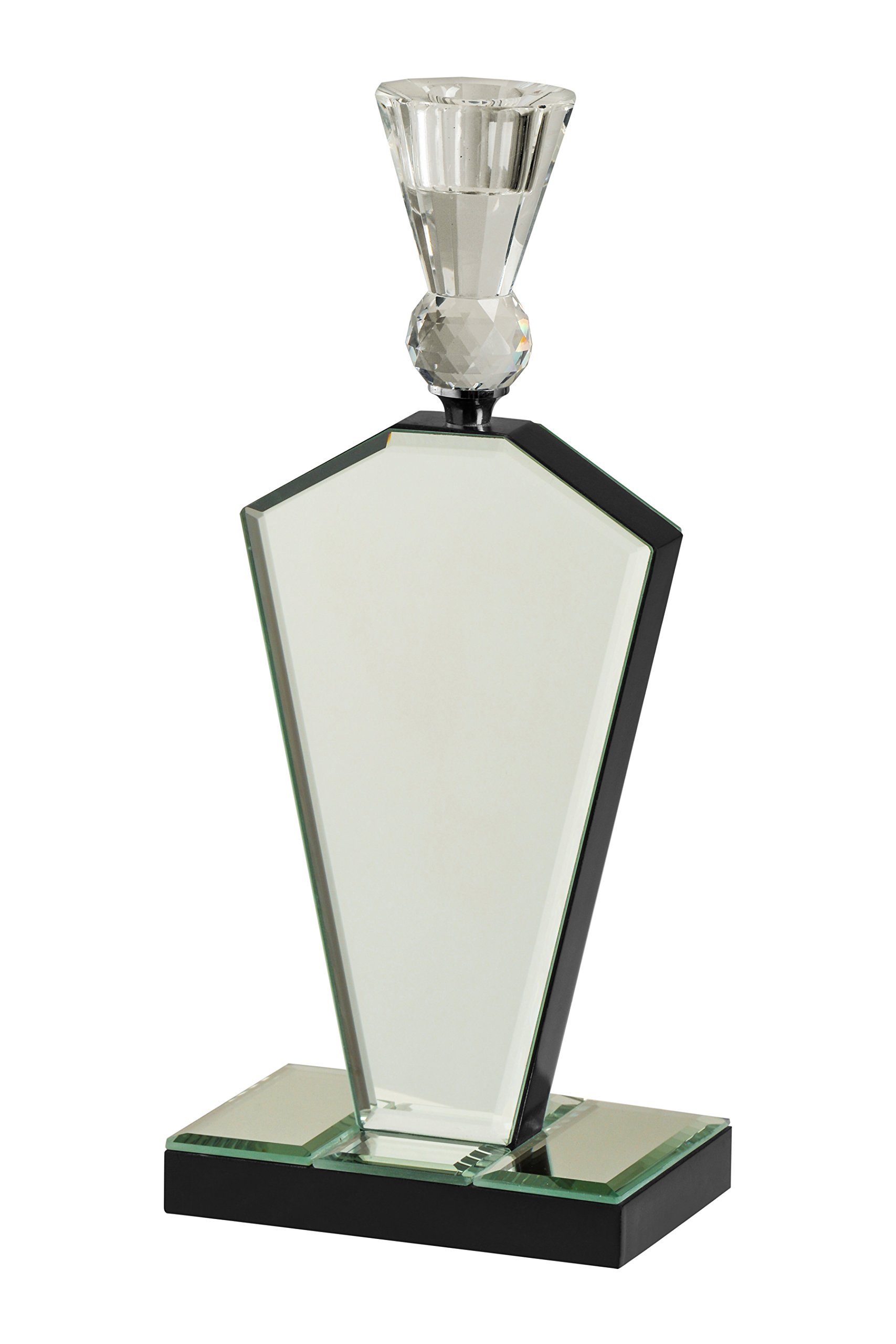 Premier Housewares Mirrored Tapered Candle Holder, 28 x 10 x 8 cm - Silver