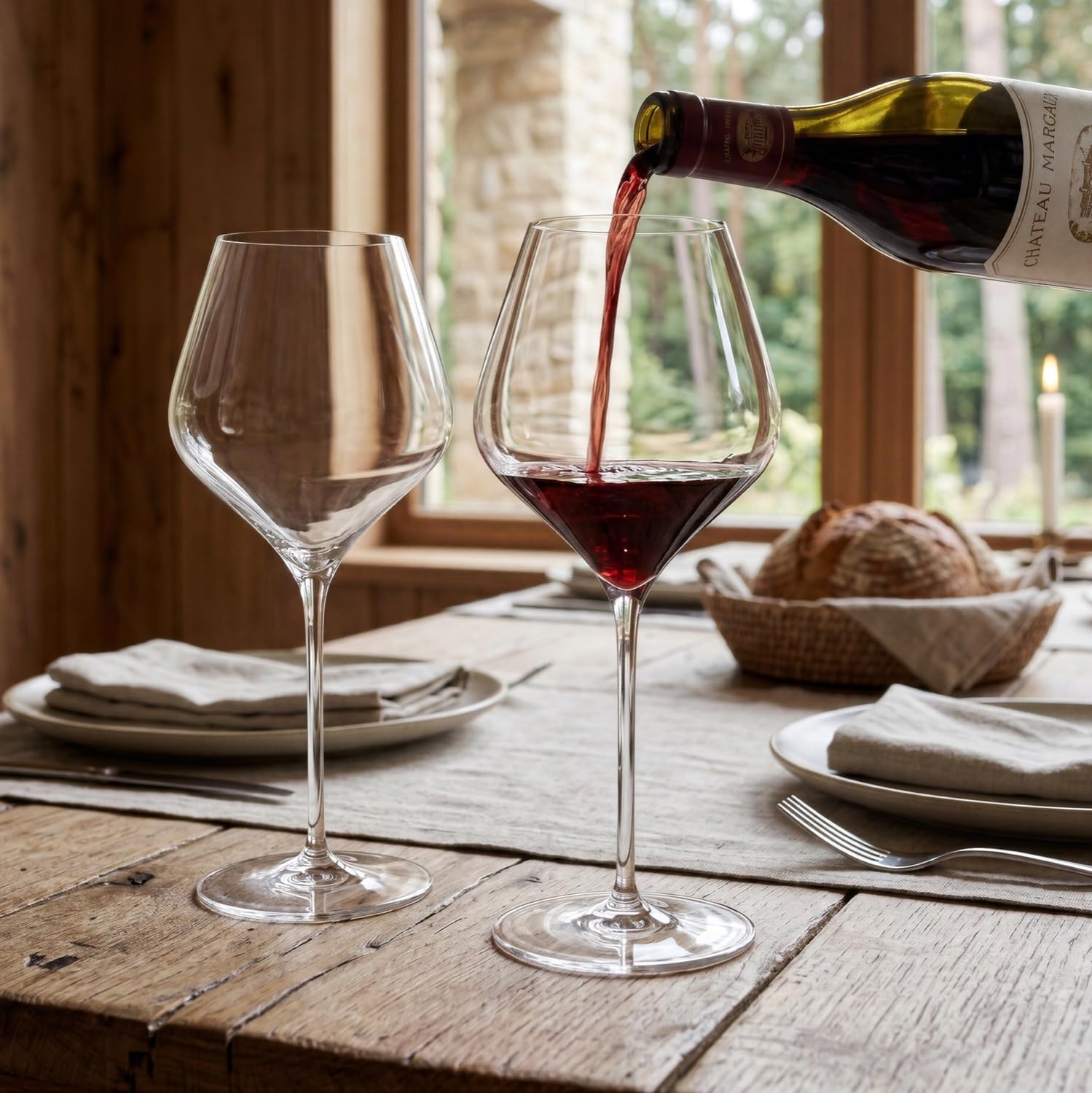 Final Touch, Calici da vino in cristallo per Borgogna, 100% senza piombo, in DuraShield rinforzato in titanio per una maggiore resistenza, altezza: 28 cm, capacità: 700 ml, confezione da 2