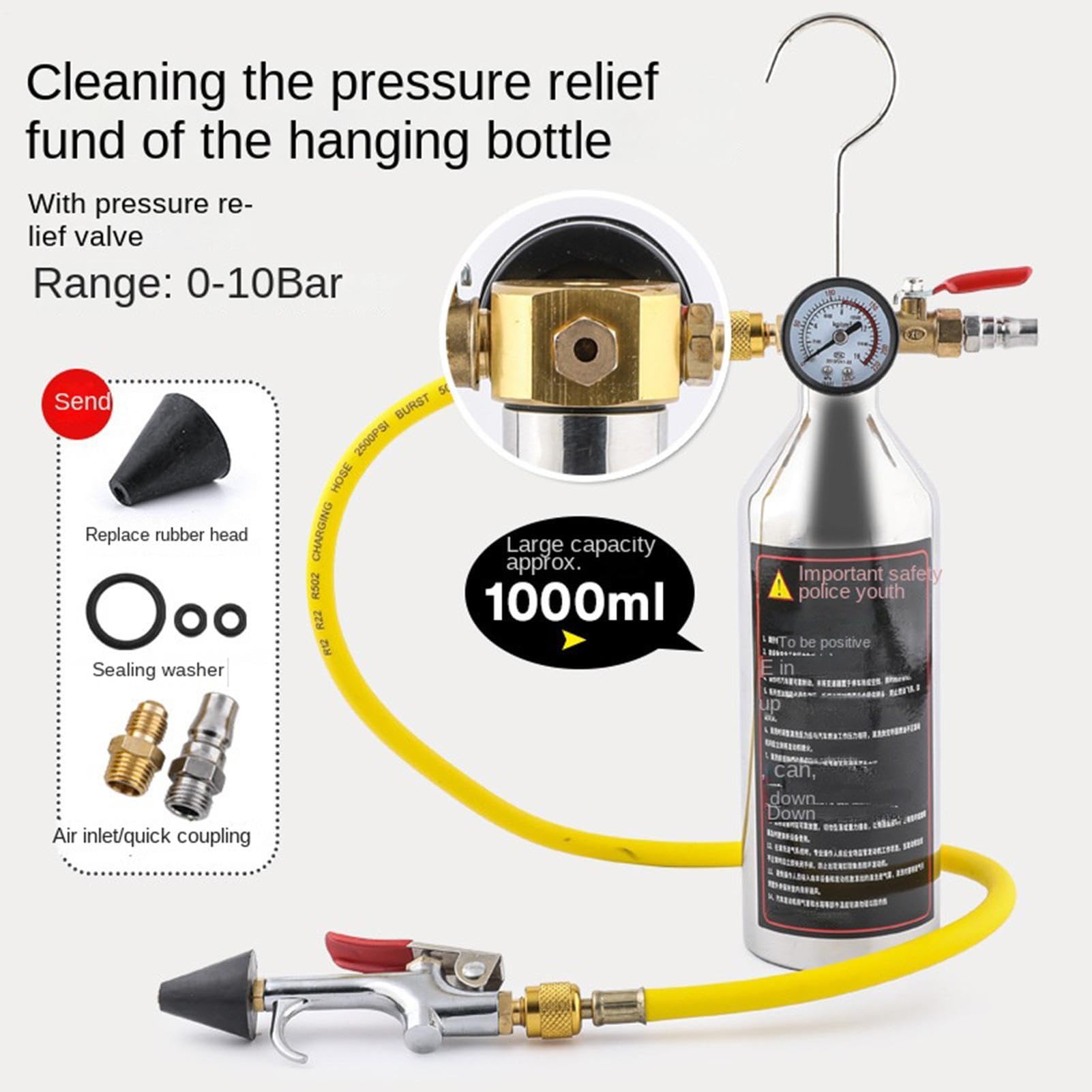 Kit de Lavado del AC Set para Limpieza de con Accesorios | Lavado De Línea AC Para Hvac Refrigeración Camión Coche Hogar Garaje