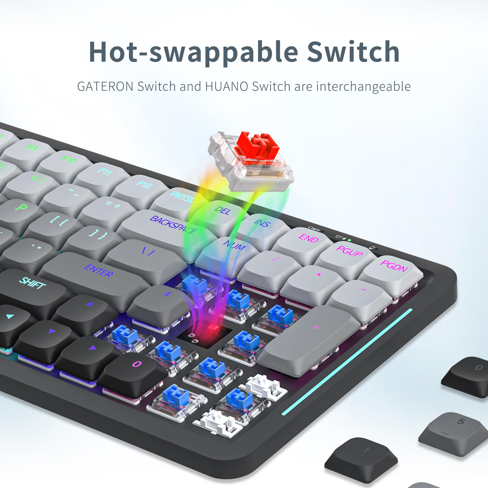 Snapklik.com : SK01 Low Profile Mechanical Keyboard,100 Keys Compact ...