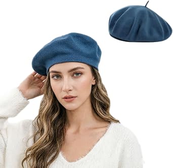 Beret Hat for Women Knitted Cotton French Hat Slouchy Casual Chic Loose Soft Cap Solid Color