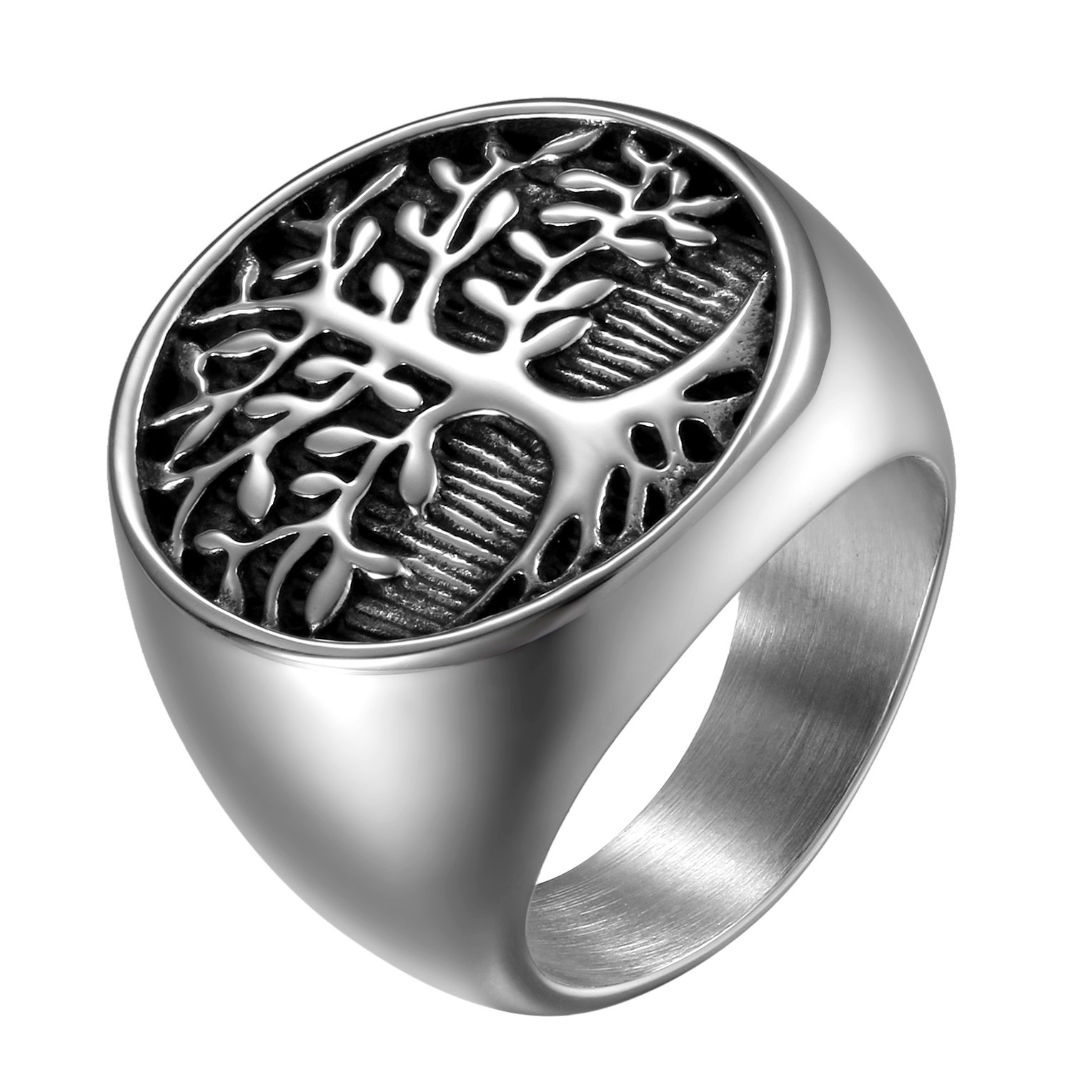 JewelryWe Schmuck Edelstahl Ring mit Weiss Strass für Ewigke