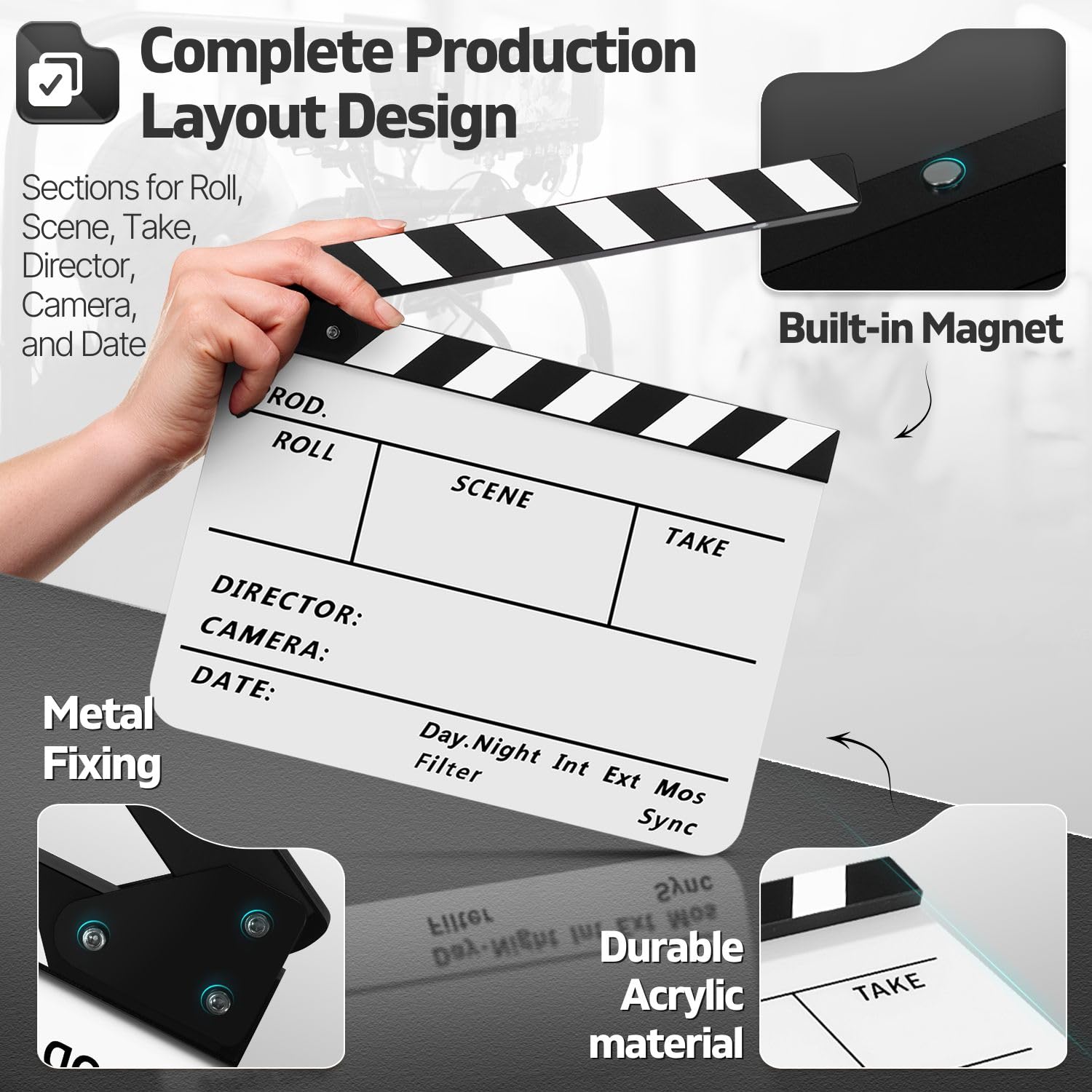 Amazon.co.jp: Flexzion カチンコ アクリル プラスチック ホワイト