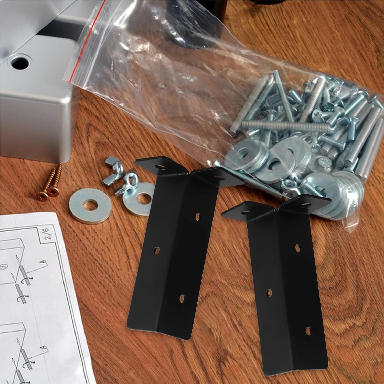 8 Pcs Frame Bottom Plate Fence Post Brace Floor Support Bracket for Wood Mailbox Column Outdoor Sturdy Reliable Easy