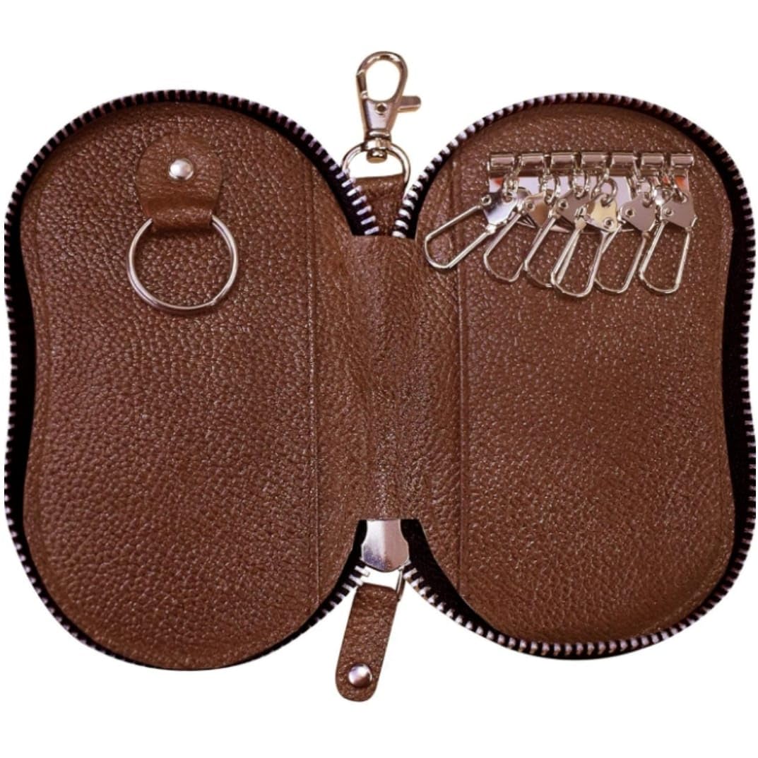 Genuine Leather Key Case Pouch | Key Holder for Men & Women (Set of 1,Tan)
