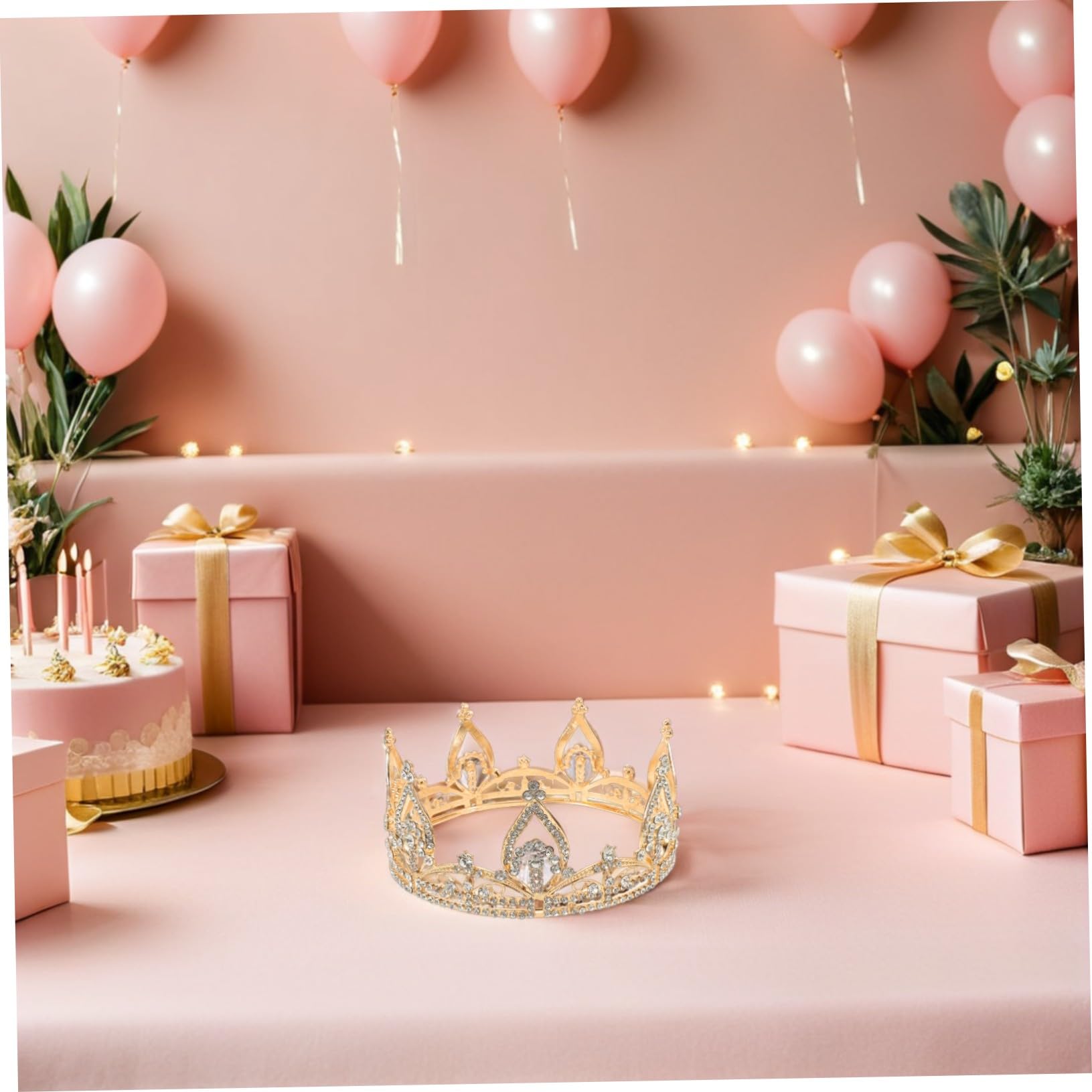 iplusmile Redonda Brillante para Novia con Diadema de Pedrería Tocado Elegante para Bodas y Fiestas Accesorio Femenino Estilo Princesa para Cumpleaños y Eventos Especiales