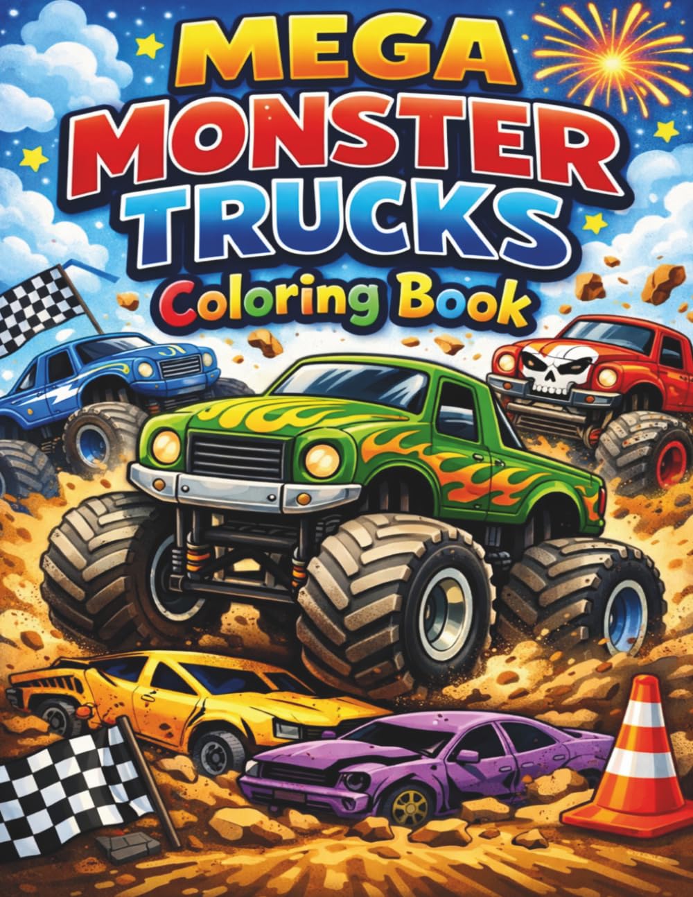 MEGA MONSTER TRUCKS COLORING BOOK
