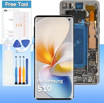 Original for Samsung Galaxy S10 Screen ReplacementAMOLED SM-G973F SM-G973U SM-G973W LCD Display Touch Digitizer Assembly with Tools Black with FrameNote for S10 5G/S10 Plus