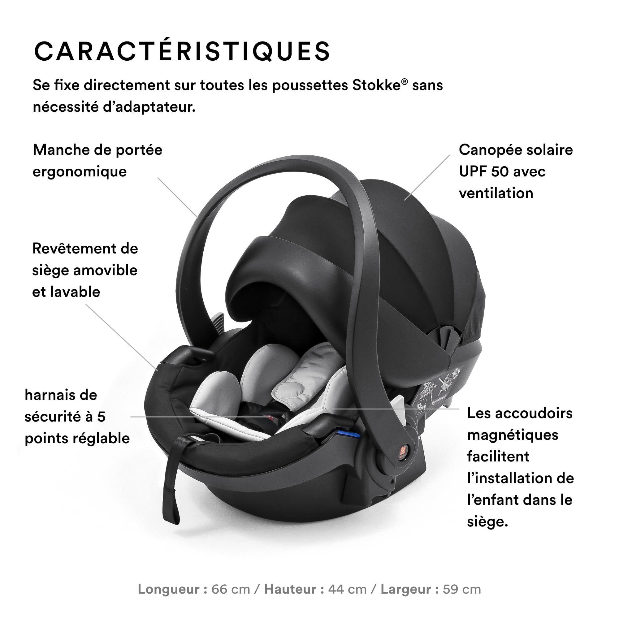 Stokke iZi Go Modular X1 by BeSafe, Black Car Seat for Babies 0-12
