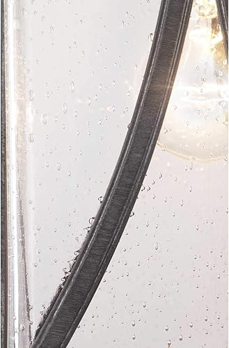 Miniatura 6 de Progress Lighting Abbott Collection - Farol de pared mediana de cristal transparente con semillas Craftsman, para exteriores, peltre antiguo, 16.25