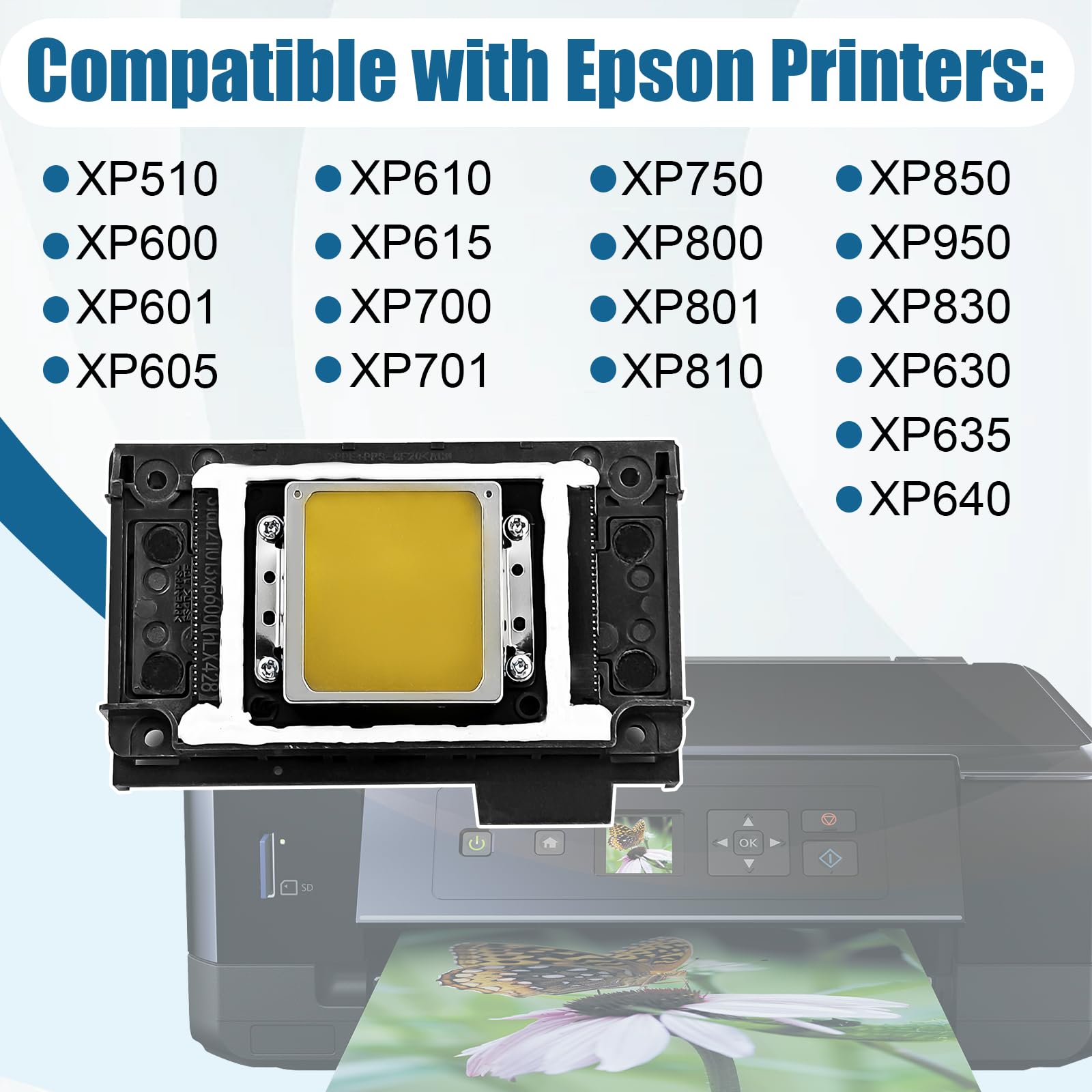 FA09050 testina di stampa di ricambio per Epson XP510 XP600 XP610 XP700 XP701 XP850 XP950 testina di stampa a getto d'inchiostro ad alta precisione installazione rapida | 6 colori; chiaro e vivace; applicabile a più scenari