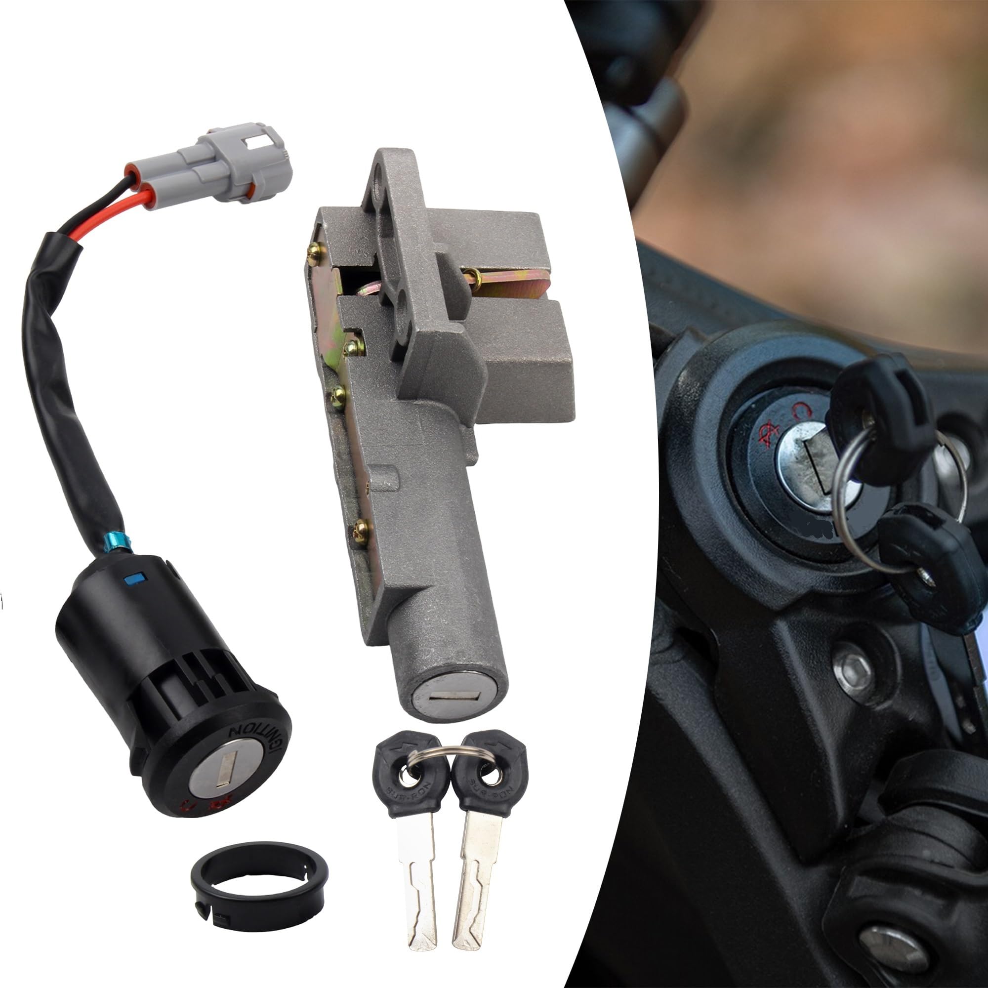 Motocykl Kierownica Przełącznik Zestaw motocyklowy z kluczową osłoną skrzynki zamki wyłącznik zapłonu dla sur-ron Light Bee X Talaria Sting X3 MX3 MX4 MX5