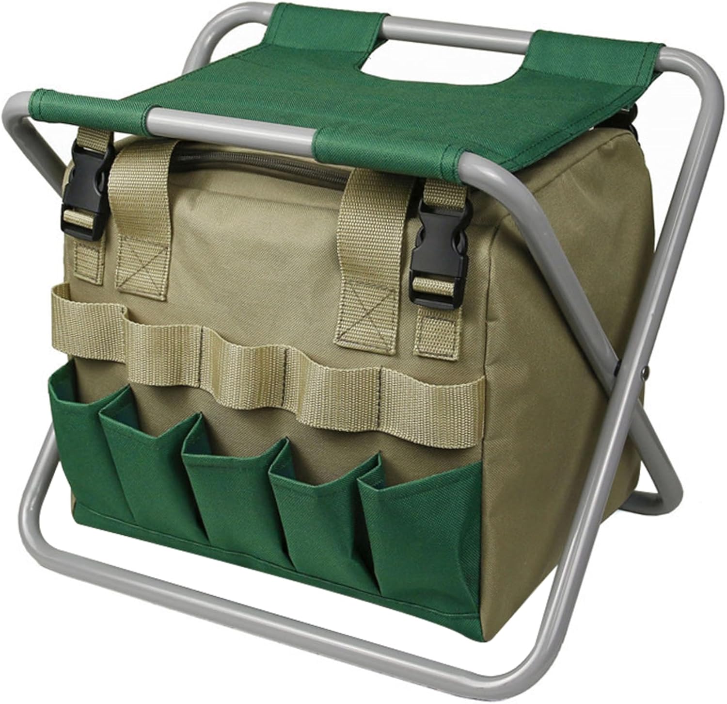 Garden Stool, Folding Garden Seat with Detachable Storage Bag, Multi-Pocket Gardening Bench, Portable Zipper Gardener Tool Seat for Adults, Stools