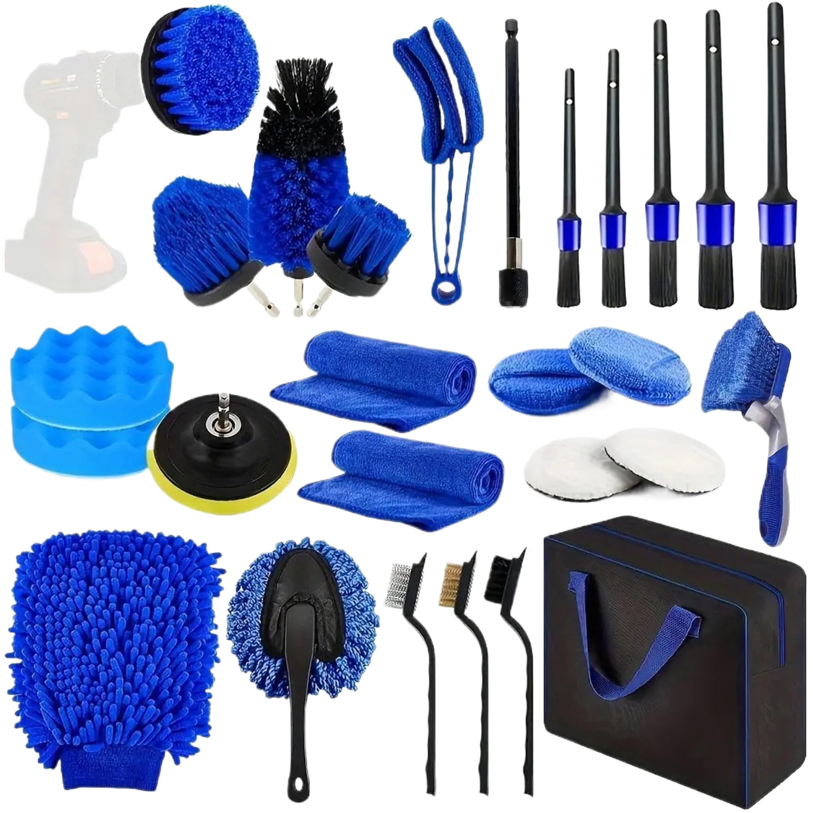 Kit Pulizia Auto Ergonomico Riutilizzabile Antigraffio Interni Esterni | Set Spolverino Interni Auto per Parabrezza, Manutenzione Veicolo, Lavaggio Auto, Dettagliatura, Garage Di Casa