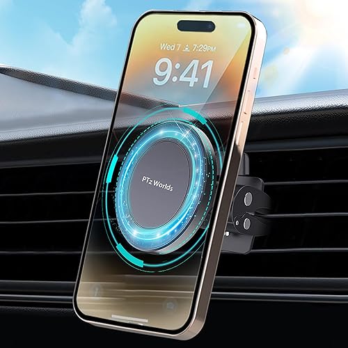 Soporte de teléfono para ventilación de automóvil, soporte magnético para teléfono, imán muy fuerte, soporte de CA de tornillo ajustable mejorado,