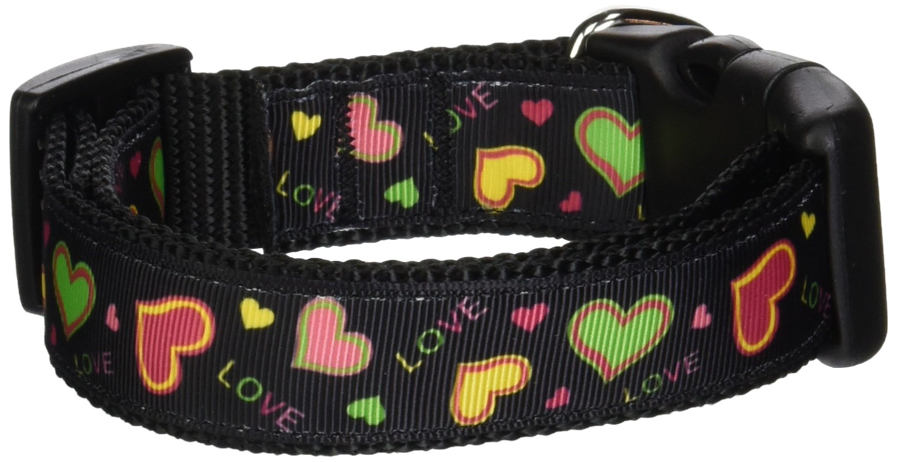 Mirage Pet Products 125-162 MD Neon Love Nylon Dog Collars, Medium