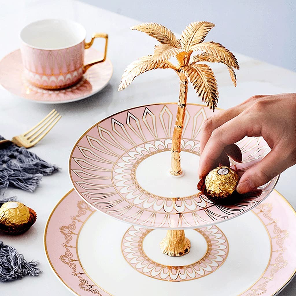 Patera na Owoce Miska na Owoce Kosz na Owoce 2 Tier Ceramic Cake Stand, Deser Owocowy Popołudniowy Tea Cake Stand, Do Domu Salon Wedding Birthday Party Cupcake Desery Uchwyt Stojak na Owoce Koszyk Na