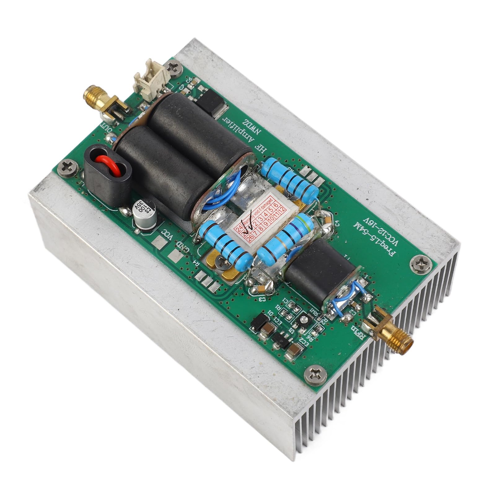 YWBL-WH Kurzwellen-Leistungsverstärker, 30 W HF-Linearverstärker mit Kühlkörper für Amateurfunk, SMA-Buchse, DC 12–16 V, 1,5–54 MHz