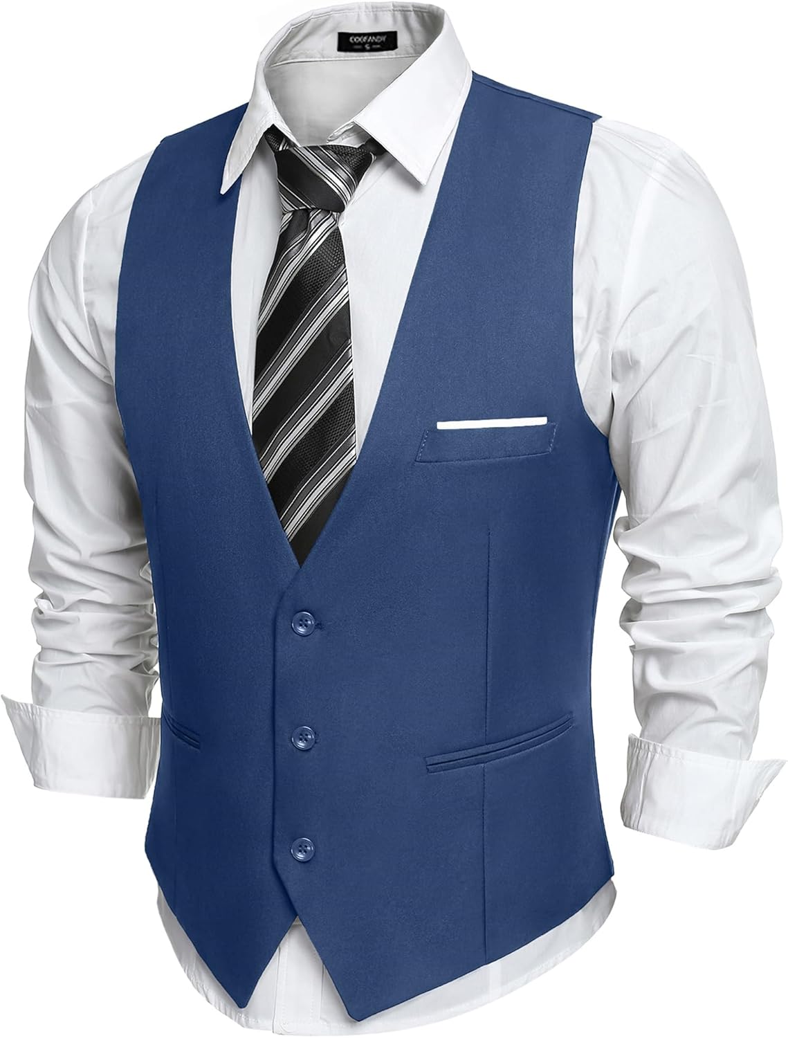 COOFANDY Men's Suit Vest Slim Fit Formal Dress Waistcoat Casual Business Vests for Suit or Tuxedo