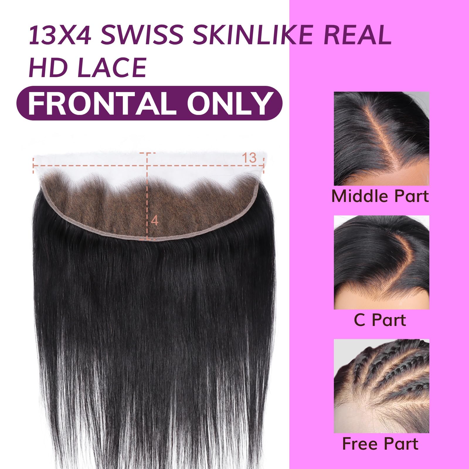 Amazon.com : IDN BEAUTY SKINLIKE REAL HD 13x4 Lace Frontal  display picture 2