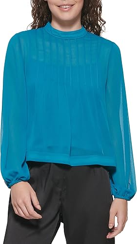 DKNY Camiseta deportiva corta de manga larga sin esfuerzo para mujer