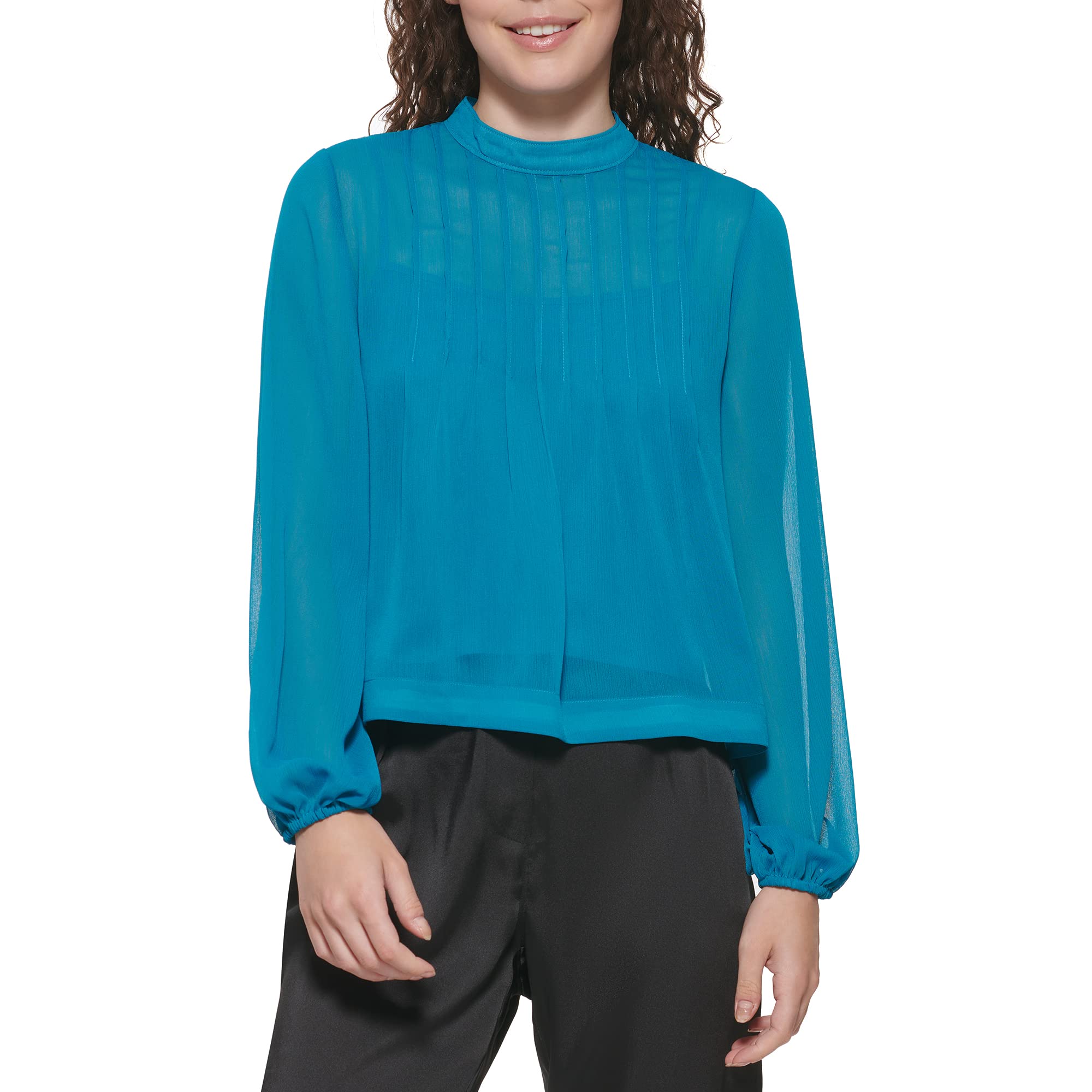 DKNYWomen's Effortless Long Sleeve Cropped Sportswear Top
