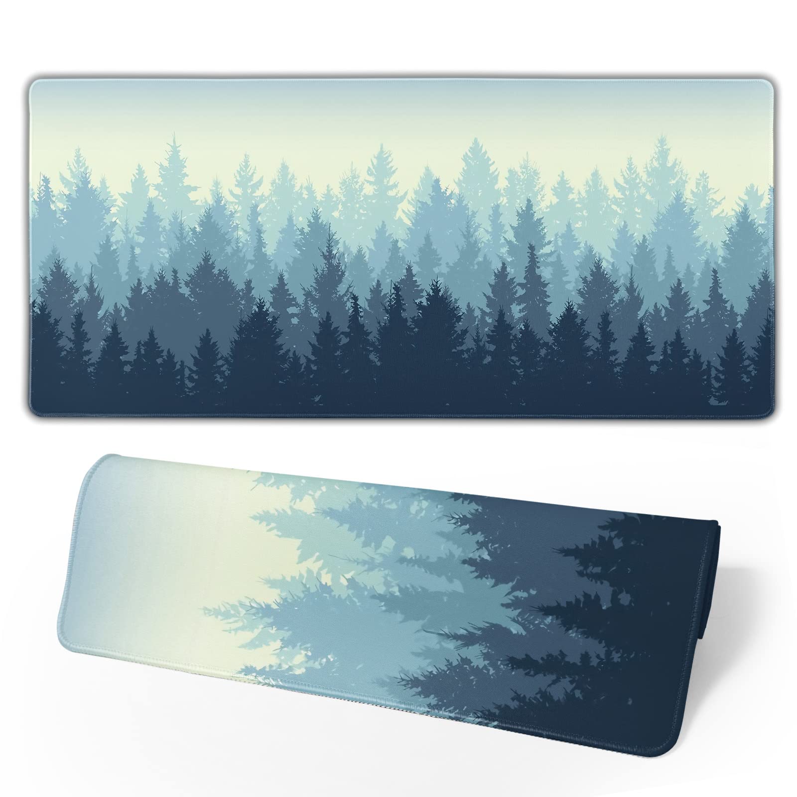 Gaming Mouse Pad Misty Forest Design Large Extended Pad 31.5 x 11.8 Inch Anime Mouse Pad Mouse Mat Desk Pad Home Office Decor Accessories for Computer PC Laptop