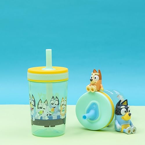 Miniatura 157 de Zak Designs - Juego de vasos Baby Shark Kelso de 15 onzas, sin BPA, tapa de rosca con popote hecha de plástico duradero y silicona, paquete perfecto