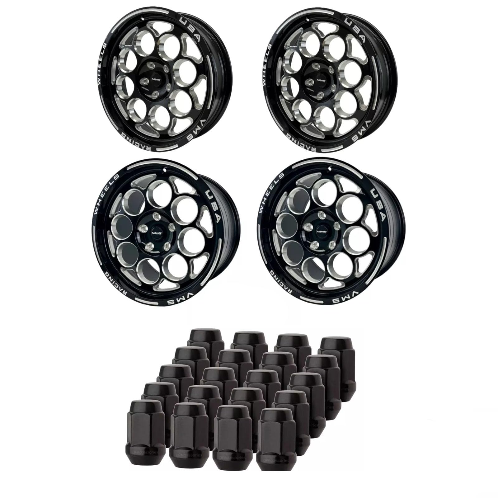 VMS WHEELS MODULO 17x10 & 18x5 5x115 & 20 LUG NUTS FOR 06-20 CHARGER CHALLENGER
