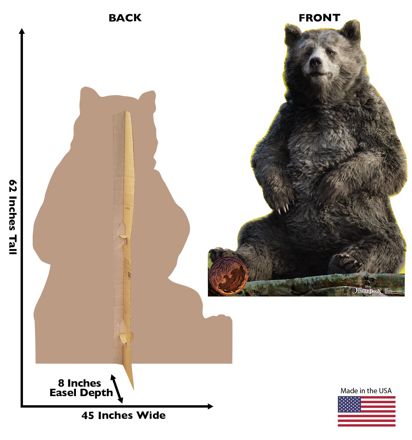 Cardboard People Baloo Life Size Cardboard Cutout Standup - Disney's The Jungle Book (2016)