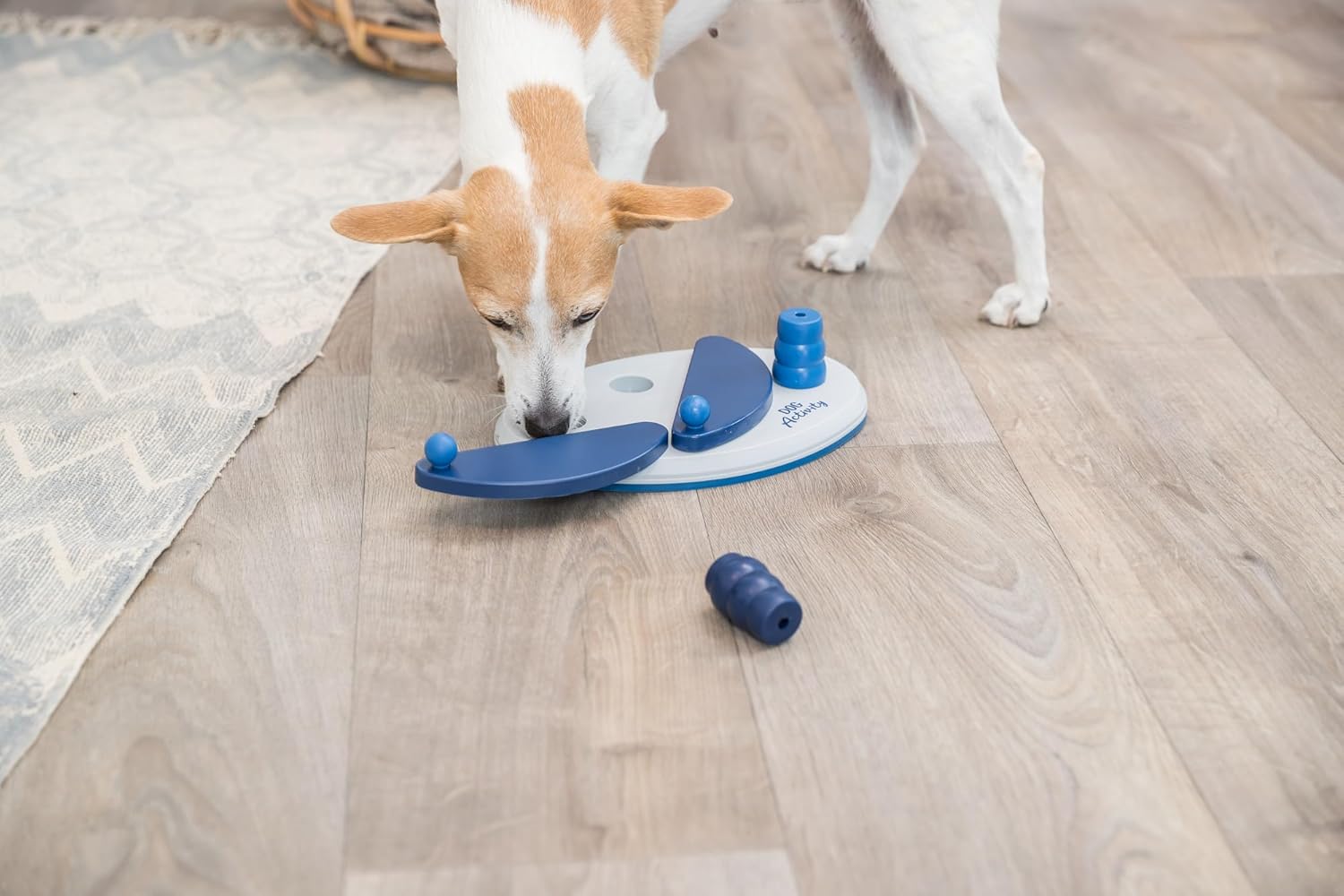 Trixie Push Away Dog Enrichment Toy, Intermediate Level 2 Dog Puzzle, Interactive Treat Game