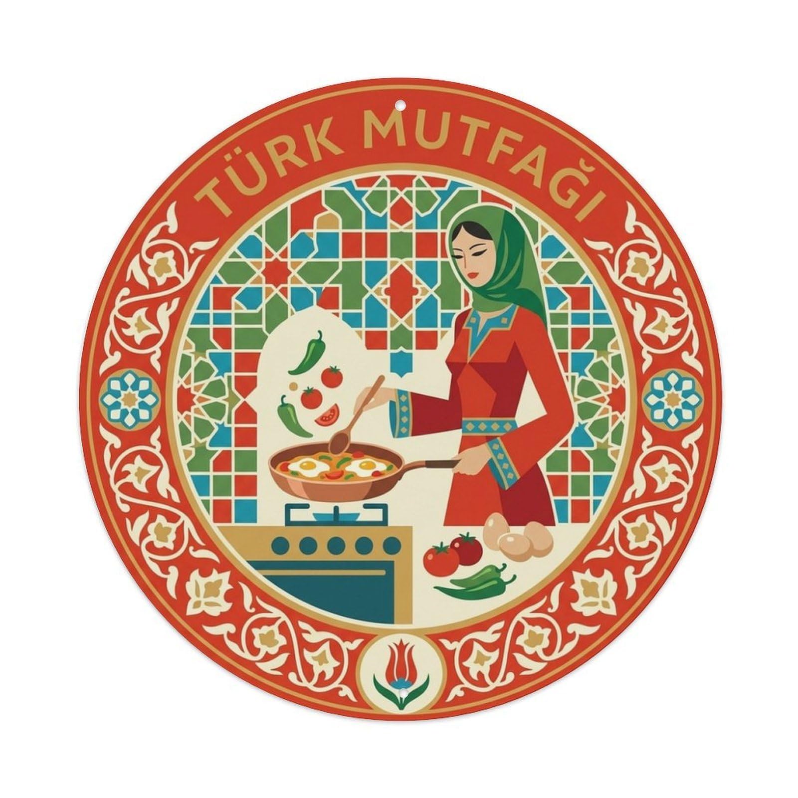 Culinary Travel Turkish Cuisine Food Menemen Metal Tin Sign