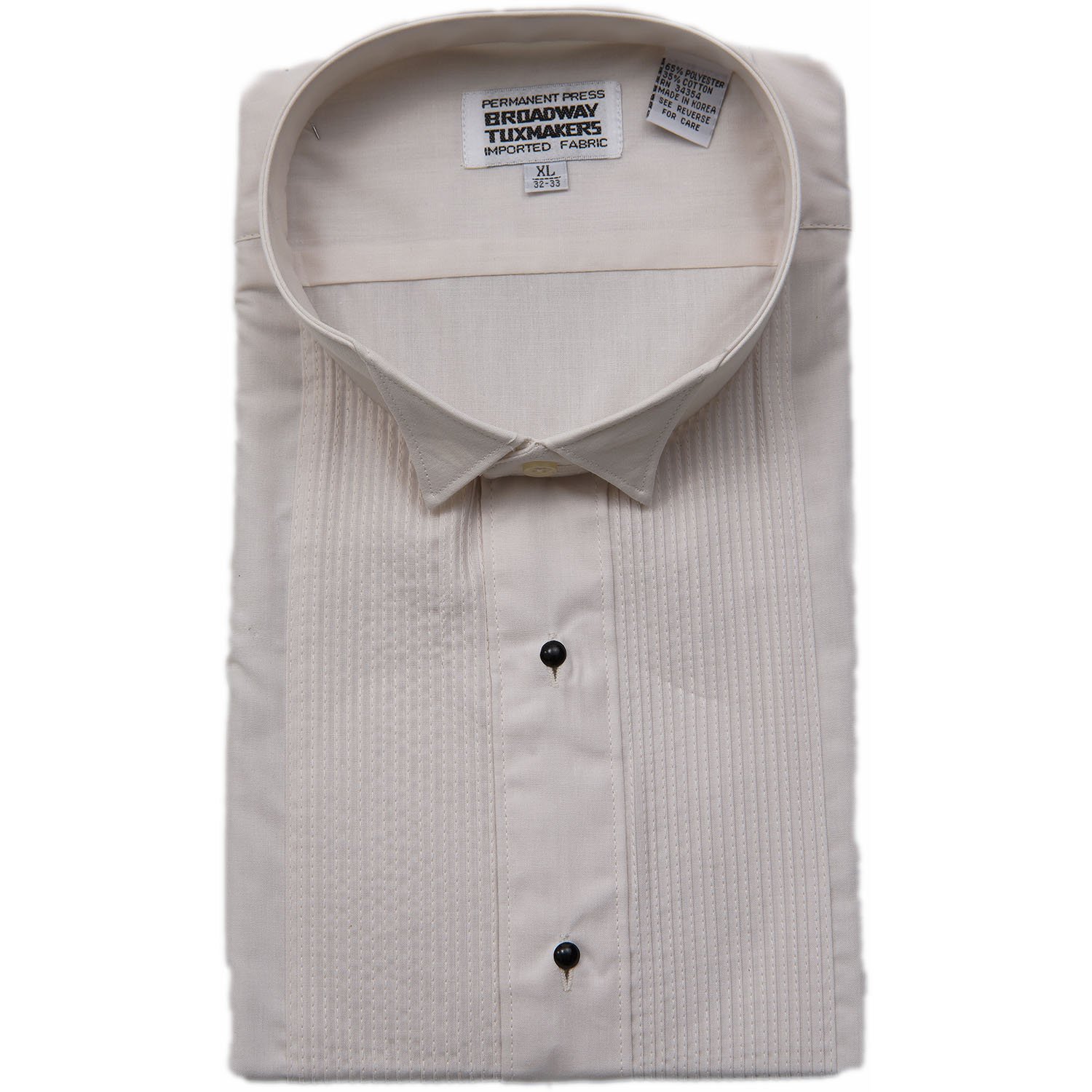 Broadway TuxmakersBroadway Tuxmakers Men's Tuxedo Shirt, Wing Collar, Small Pleats, ivory (34-35)