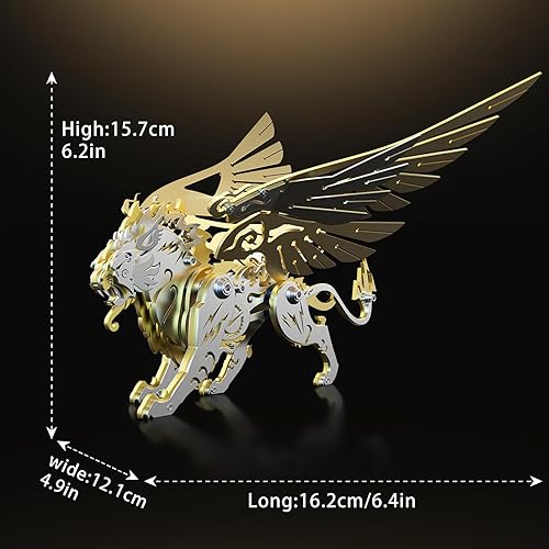 Miniatura 2 de Rompecabezas de metal 3D para adultos, kits de modelo de metal 3D, mecánico, tigre blanco dorado, rompecabezas 3D de acero inoxidable para adultos,