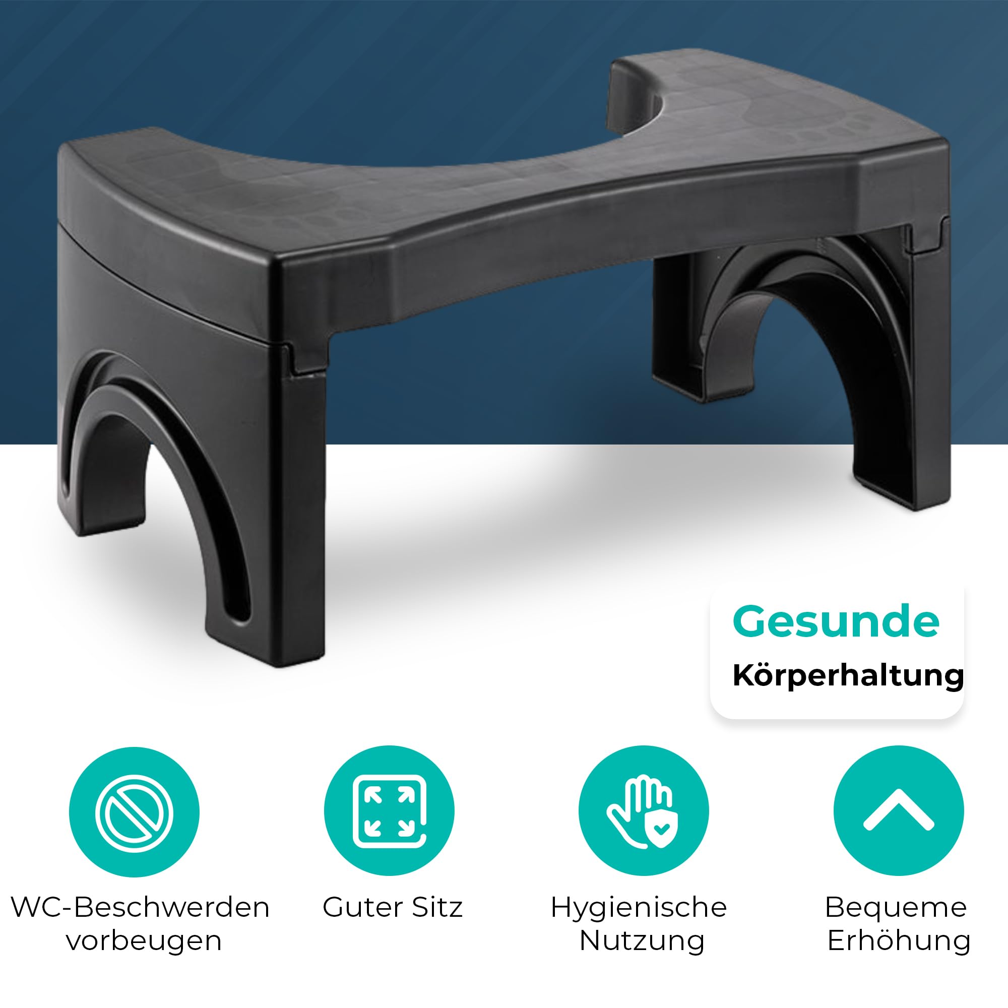 BUDDLEY Tabouret WC pliable en bambou - Pour une bonne posture - Pour adultes et enfants - Pour une position accroupie naturelle - Tabouret de salle de bain (bambou noir